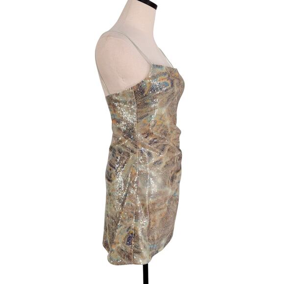 Jonathan Simkhai Frankie Mini Dress Green Sequins Gradient Party Cocktail Size 4 - Picture 4 of 12